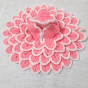 Handcrafted Floral Woolen Dress for Laddu Gopal (Lotus Design)